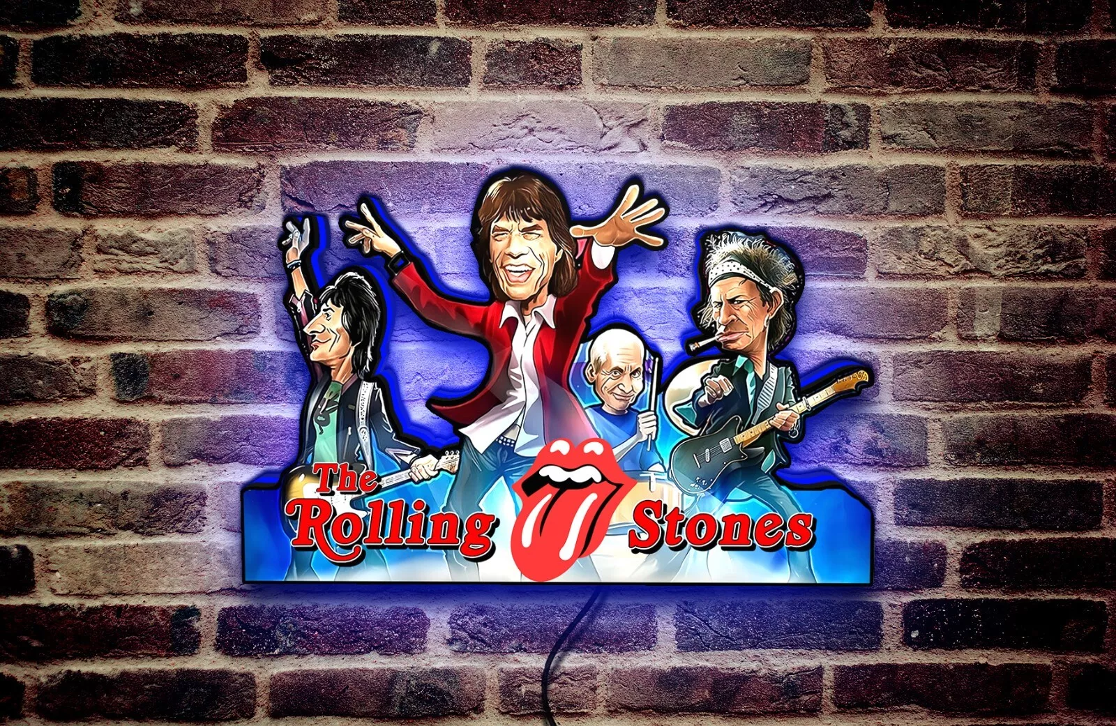 Rare Rolling Stones Pinball Topper LED Lightbox with Iconic Tongue Logo!