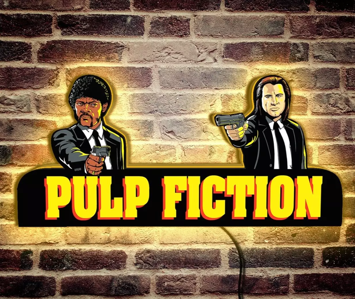 Pulp Fiction Vincent & Jules Pinball Topper LED Lightbox -Illuminate Your Gaming