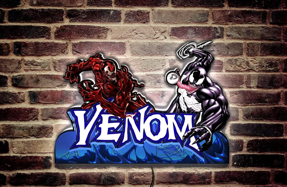 Ultra Rare Venom Pinball Topper LED Lightbox - Fully Dimmeable - USB Powered