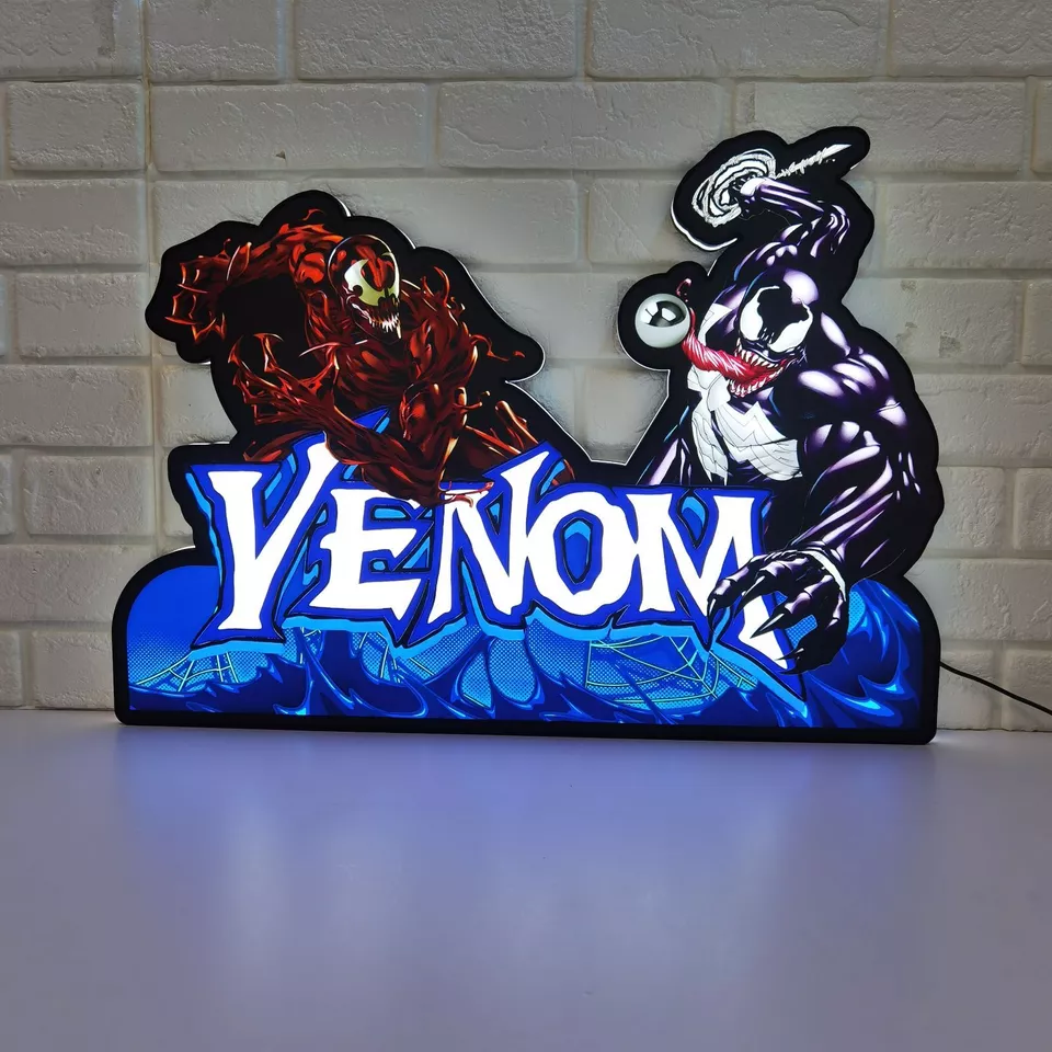 Ultra Rare Venom Pinball Topper LED Lightbox - Fully Dimmeable - USB Powered
