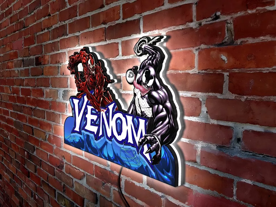 Ultra Rare Venom Pinball Topper LED Lightbox - Fully Dimmeable - USB Powered