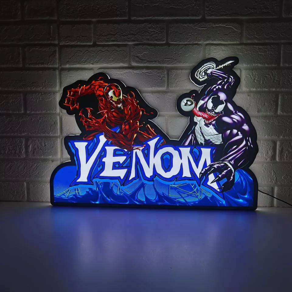 Ultra Rare Venom Pinball Topper LED Lightbox - Fully Dimmeable - USB Powered