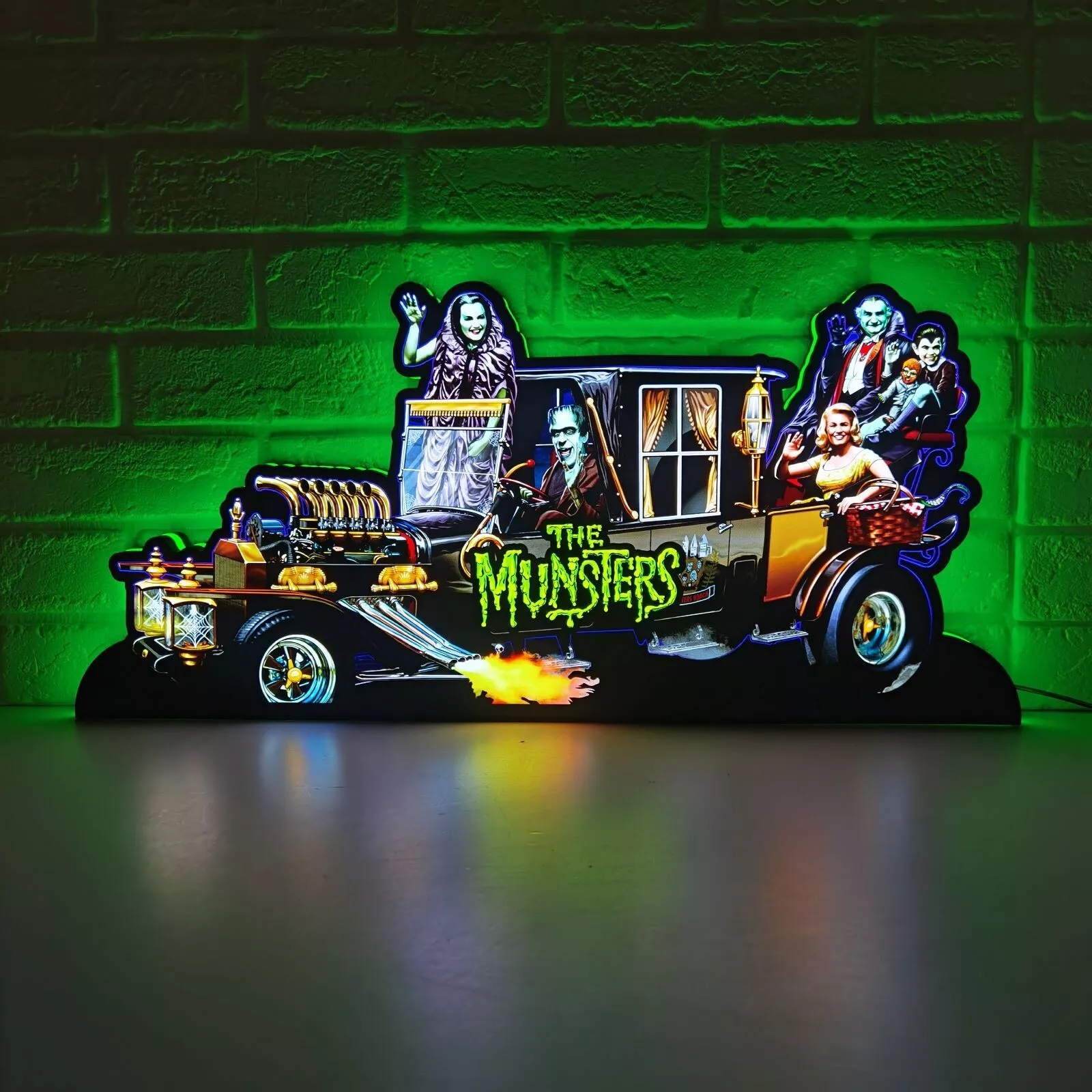 The Munsters Pinball Topper LED Lightbox - Classic Spooky Charm for Your Game