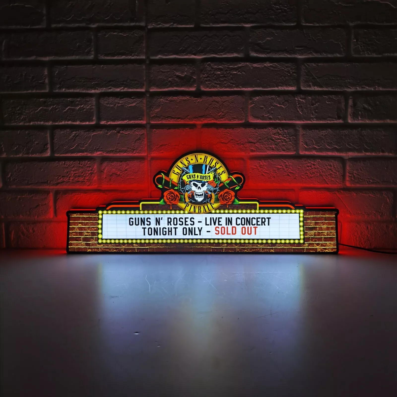 Rare Guns N' Roses LED Pinball Topper - Rock 'n' Roll Your Game!
