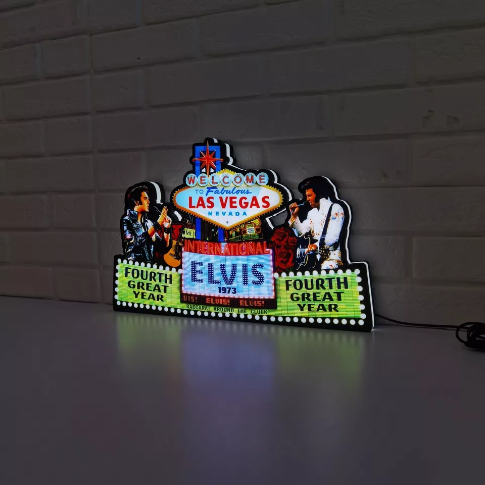 ULTRA RARE ELVIS PINBALL TOPPER LED LIGHTBOX - THE KING