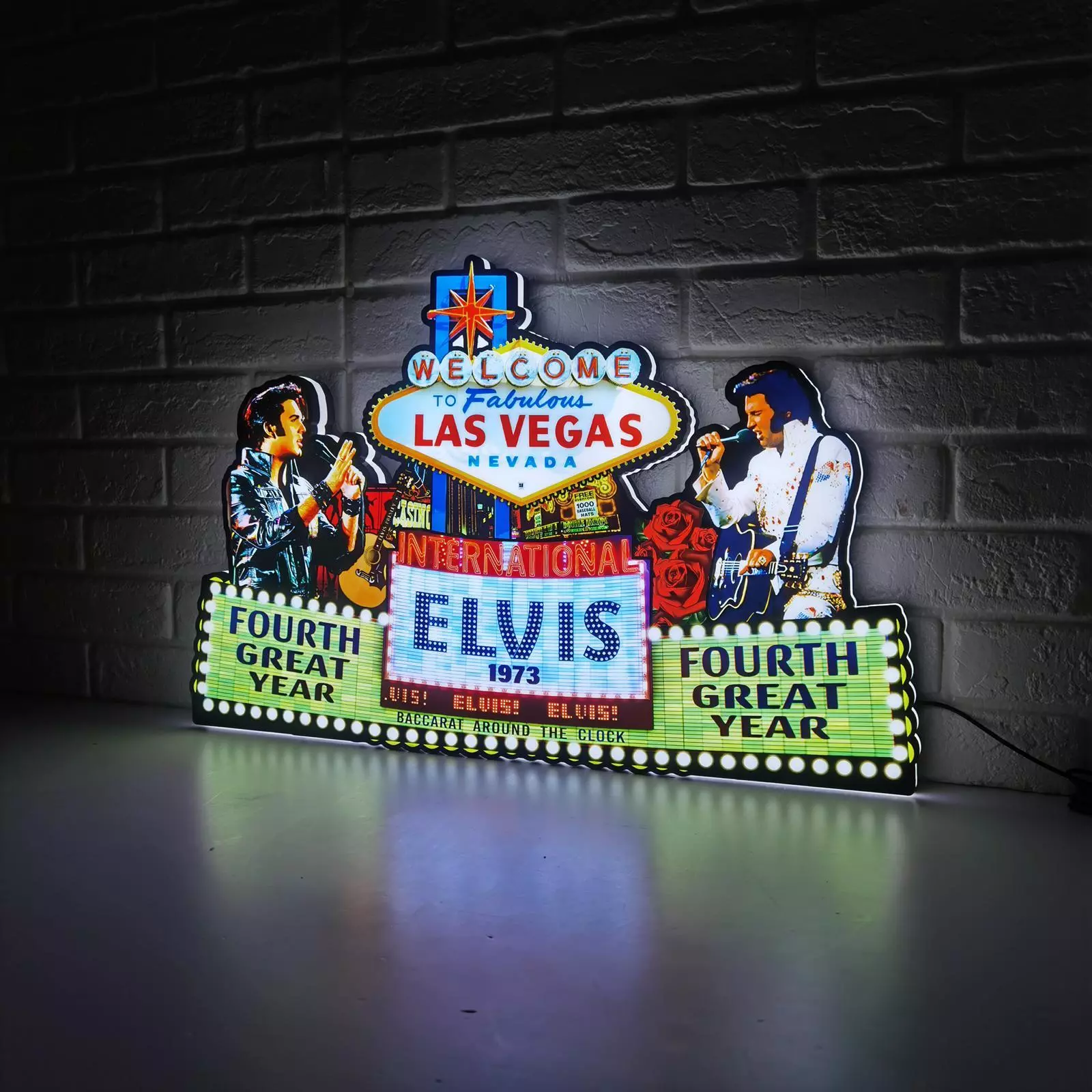 ULTRA RARE ELVIS PINBALL TOPPER LED LIGHTBOX - THE KING