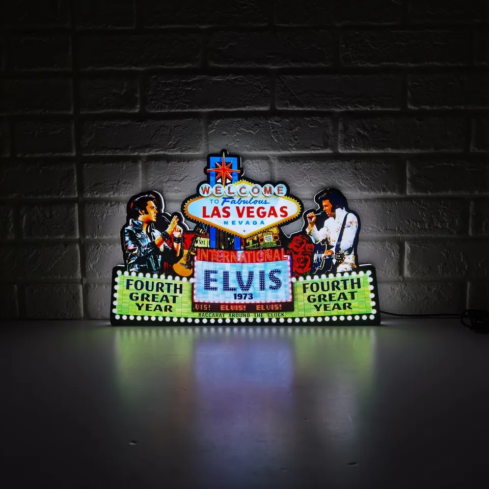 ULTRA RARE ELVIS PINBALL TOPPER LED LIGHTBOX - THE KING