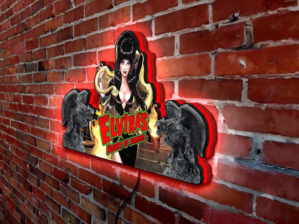 Elvira's House of Horrors Pinball Topper LED Lightbox - Embrace the Spookyness!!