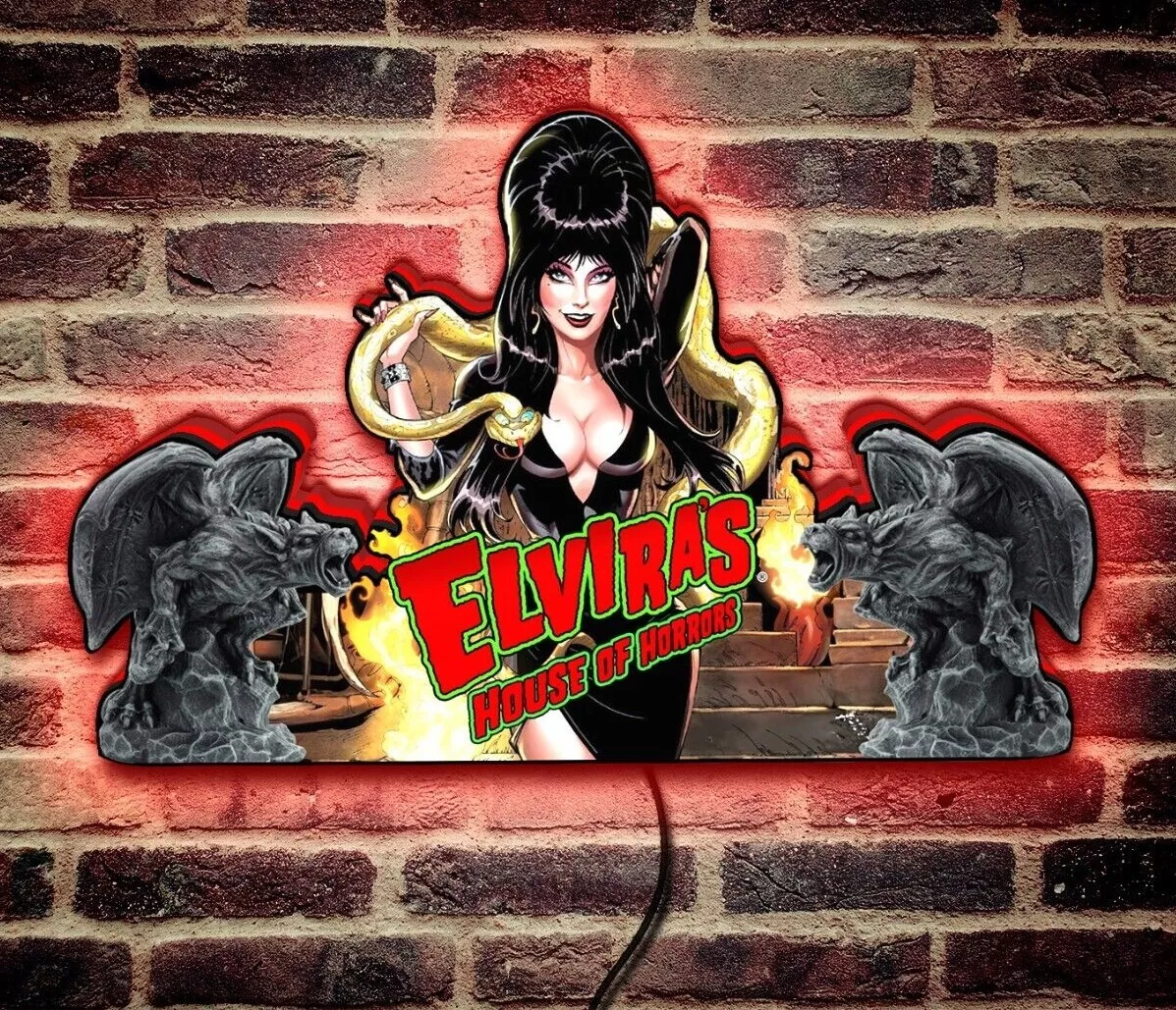 Elvira's House of Horrors Pinball Topper LED Lightbox - Embrace the Spookyness!!