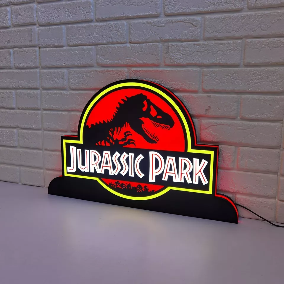 Jurassic Park Pinball Topper LED Lightbox - Roar into the Prehistoric Adventure!