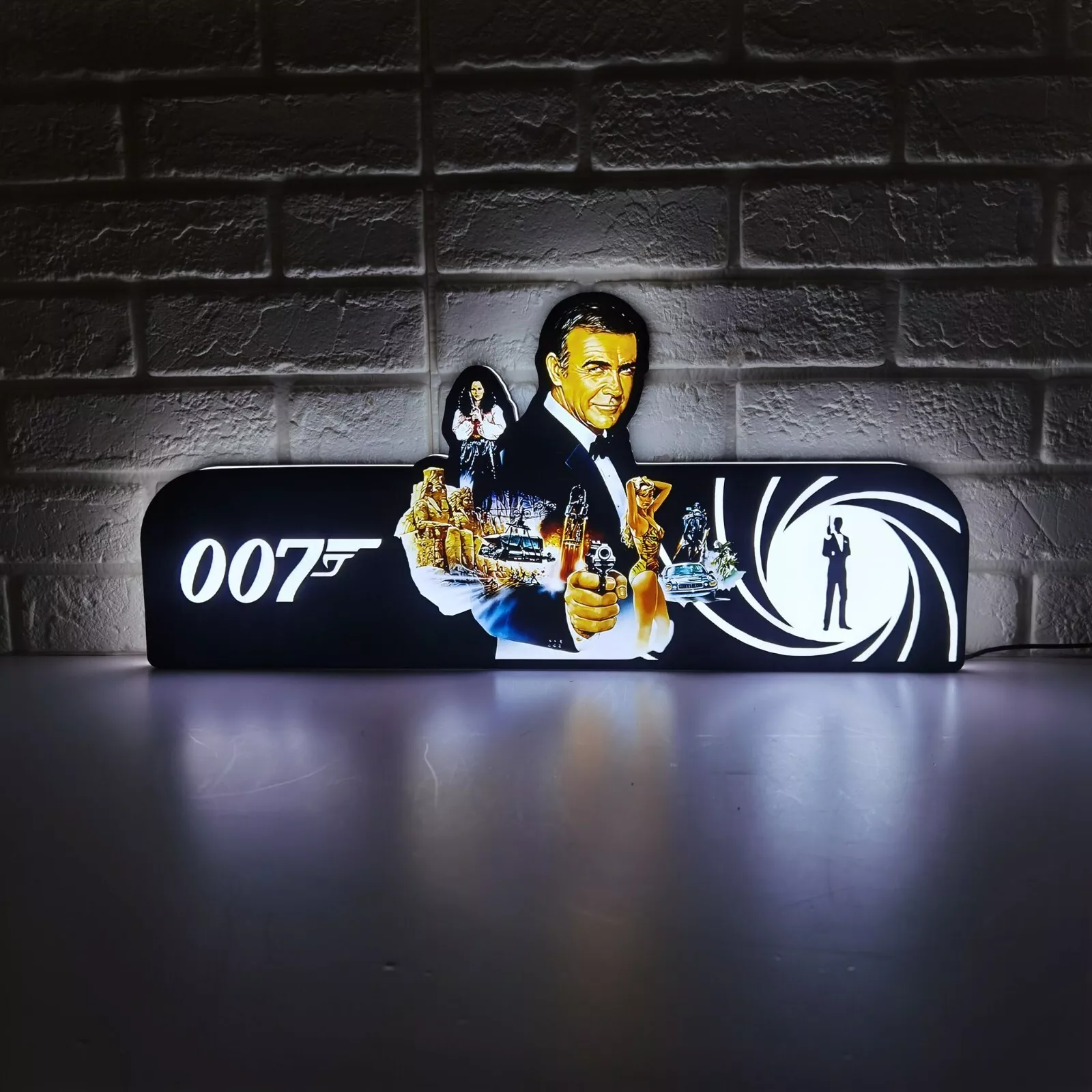 Rare 007 James Bond Pinball Topper LED Lightbox - USB Powered - Fully Dimmeable
