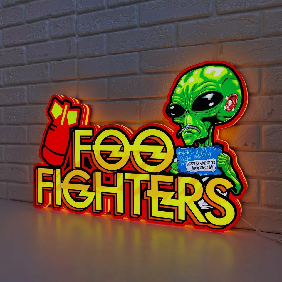 Custom Foo Fighters Pinball Topper LED Lightbox | Rock 'n' Roll Fun!