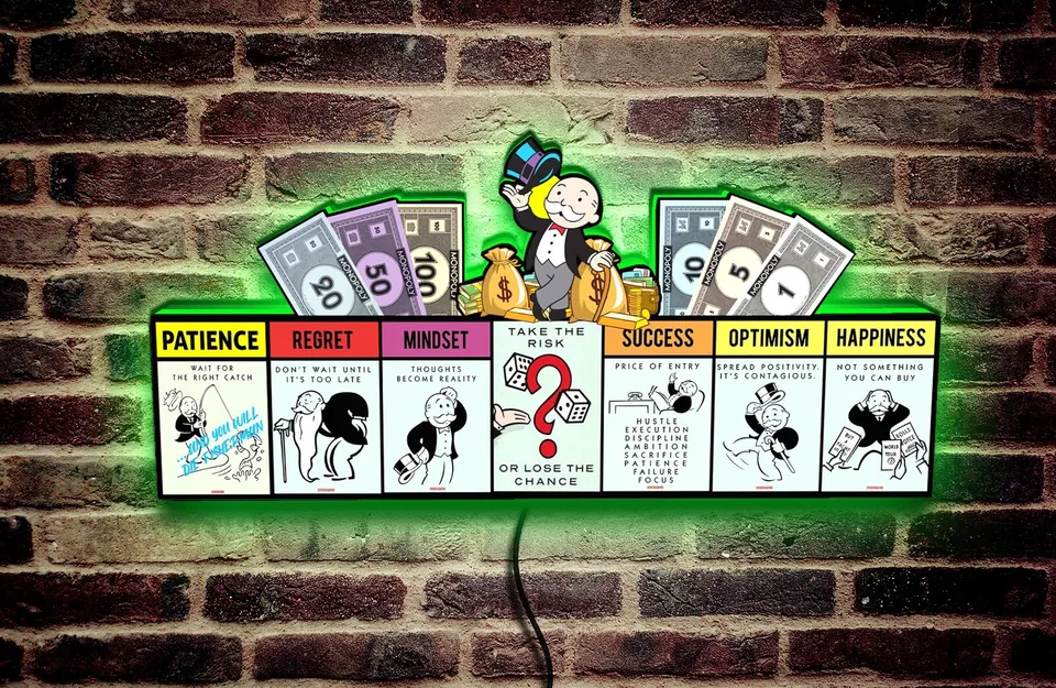 Exclusive Monopoly Pinball Topper LED Lightbox - USB Powered - Fully Dimmable