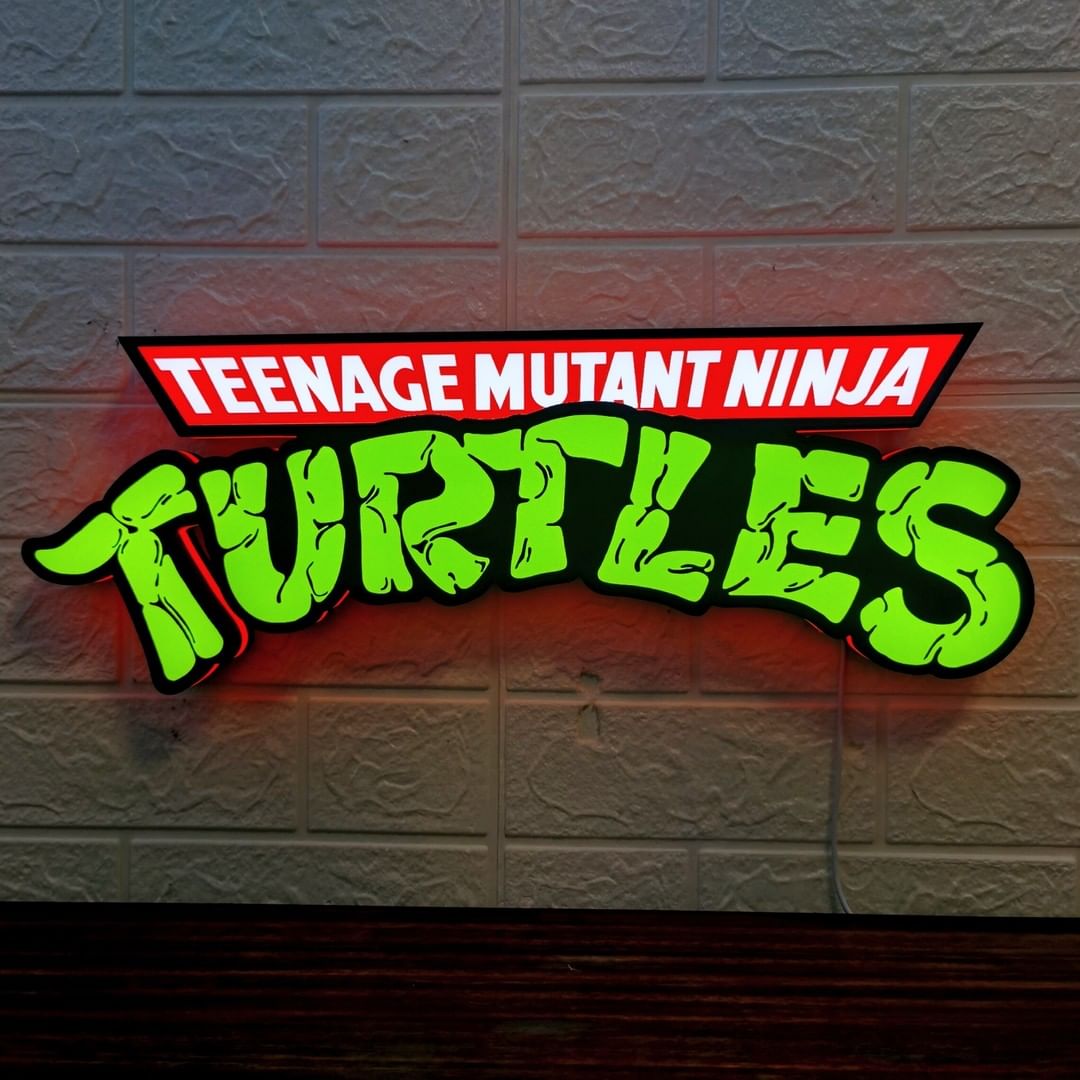 (TMNT) Teenage Mutant Ninja Turtle led sign 3D Fully Dimmable & Powered by USB
