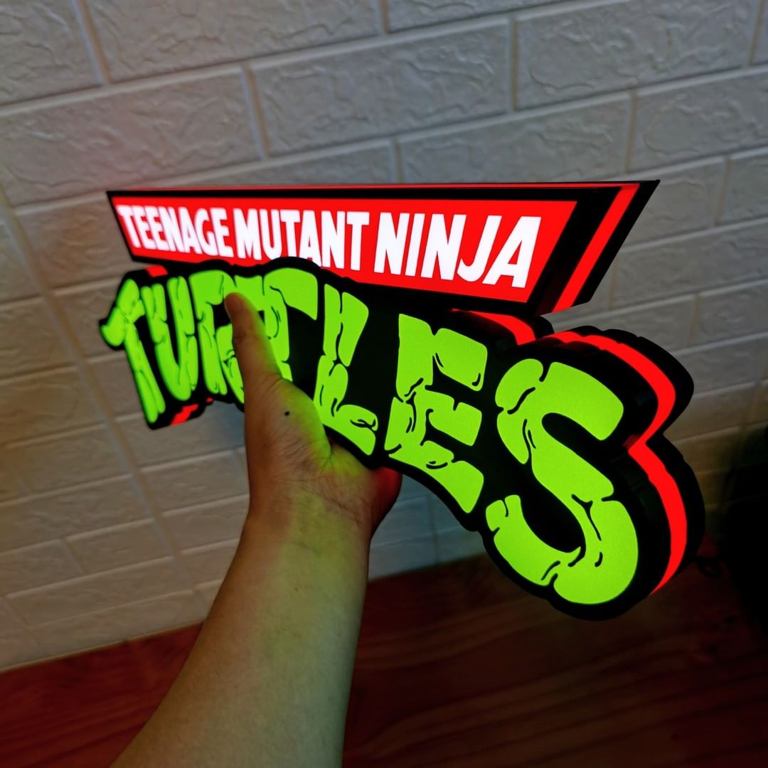 (TMNT) Teenage Mutant Ninja Turtle led sign 3D Fully Dimmable & Powered by USB