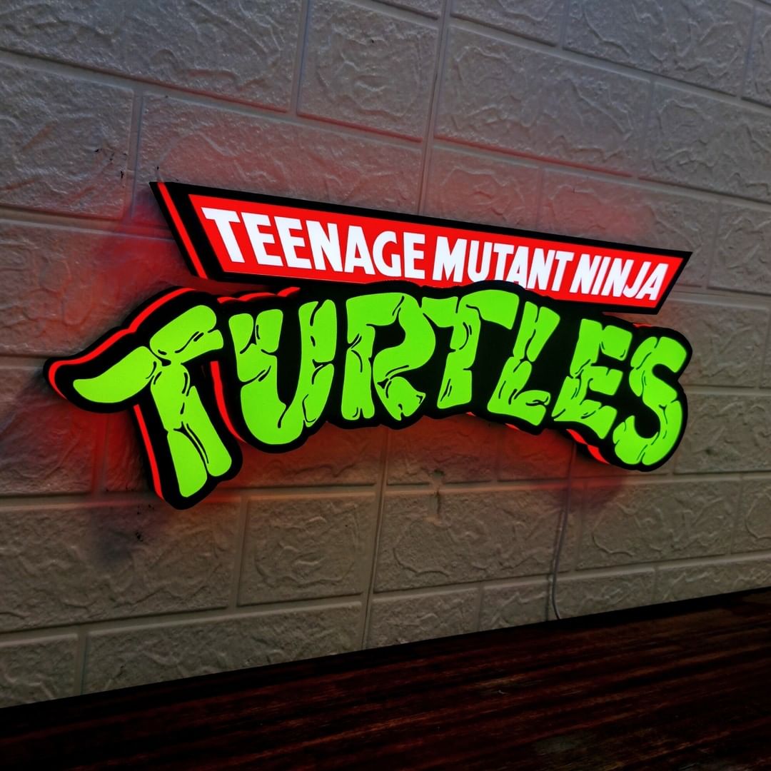 (TMNT) Teenage Mutant Ninja Turtle led sign 3D Fully Dimmable & Powered by USB