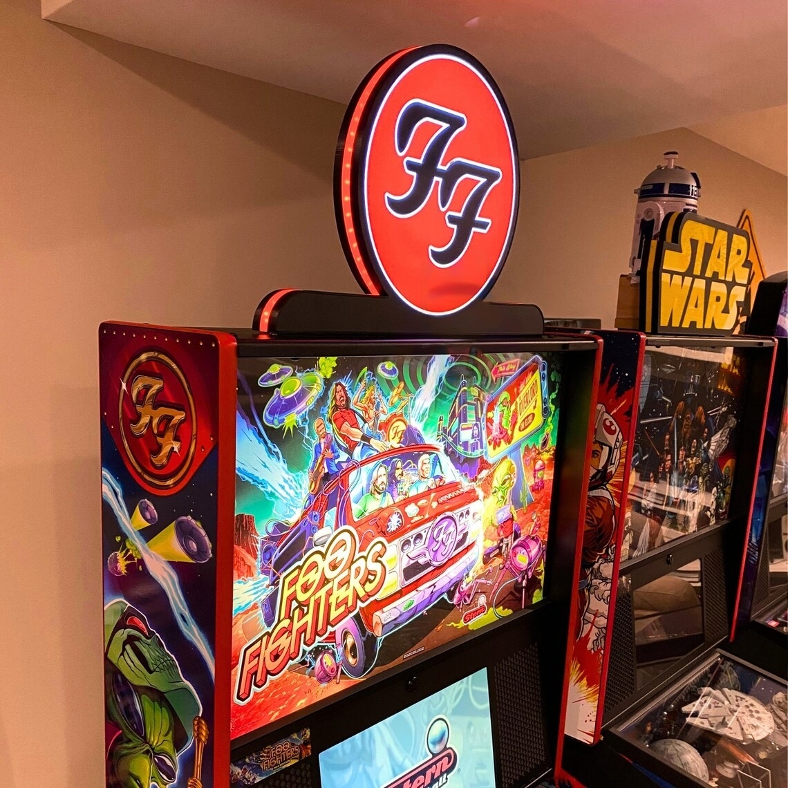 Rock Out with the Foo Fighters Pinball Topper LED Sign Dimmable & Powered by USB