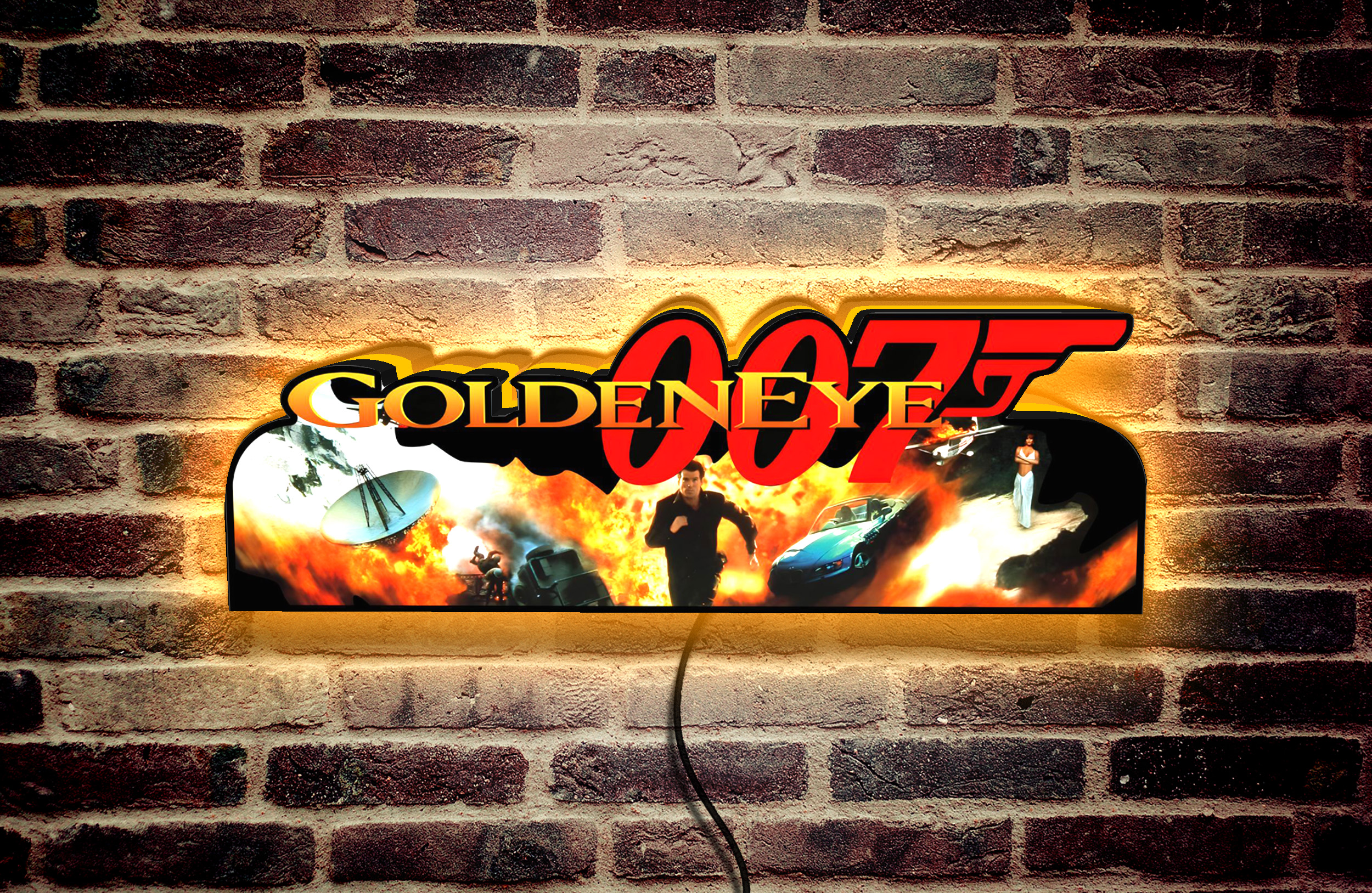 Rare Goldeneye 007 Pinball Topper LED Lightbox - USB Powered - Fully Dimmeable