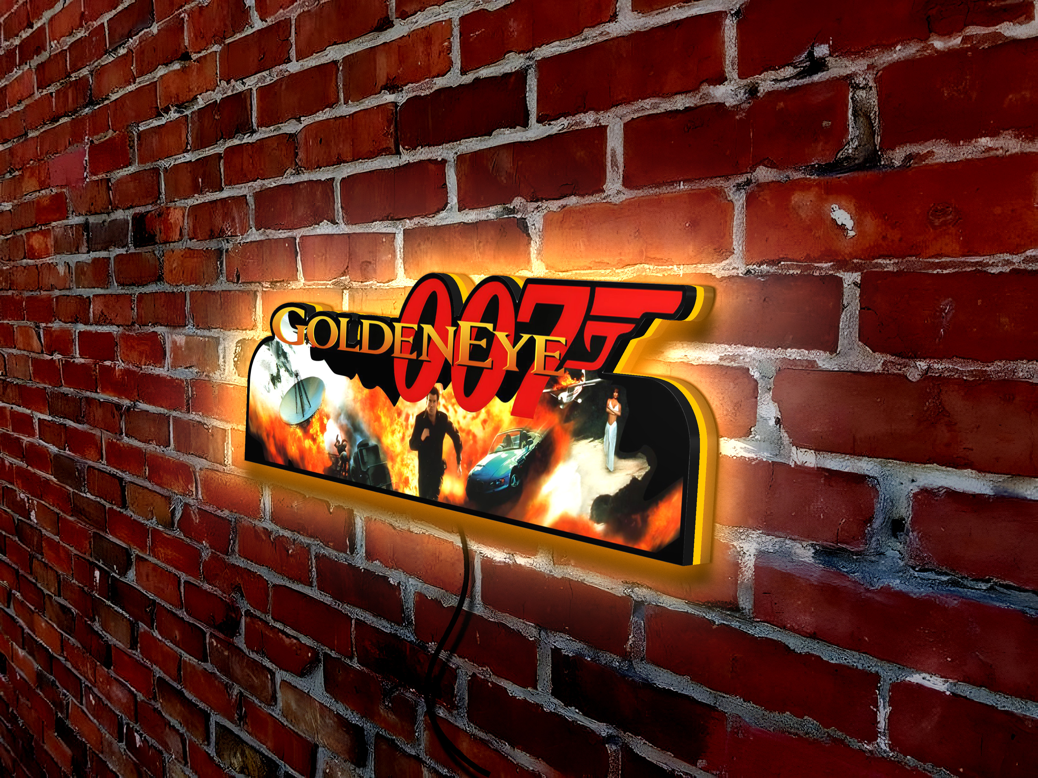 Rare Goldeneye 007 Pinball Topper LED Lightbox - USB Powered - Fully Dimmeable