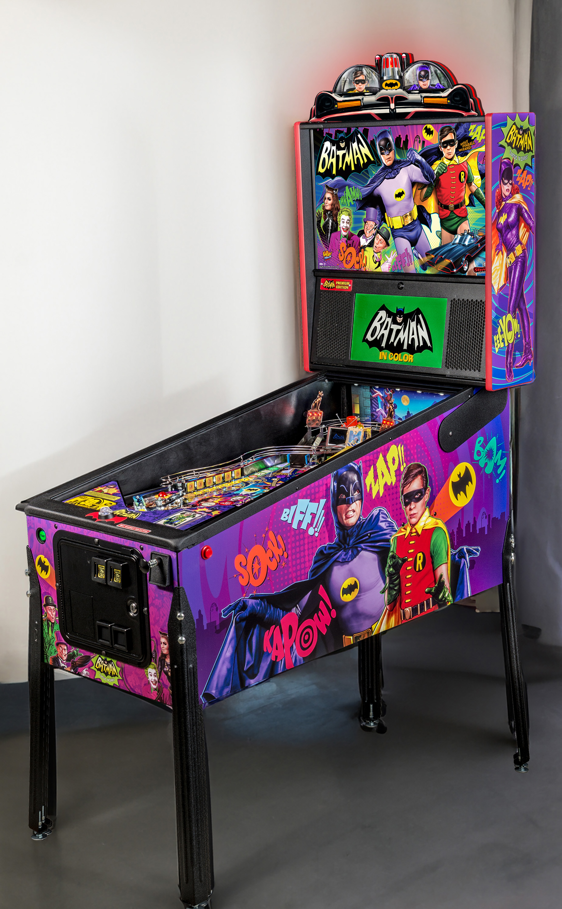 The Batmobile Chase - Batman 66 Pinball Topper LED - USB - Dimmeable - Limited Edition!