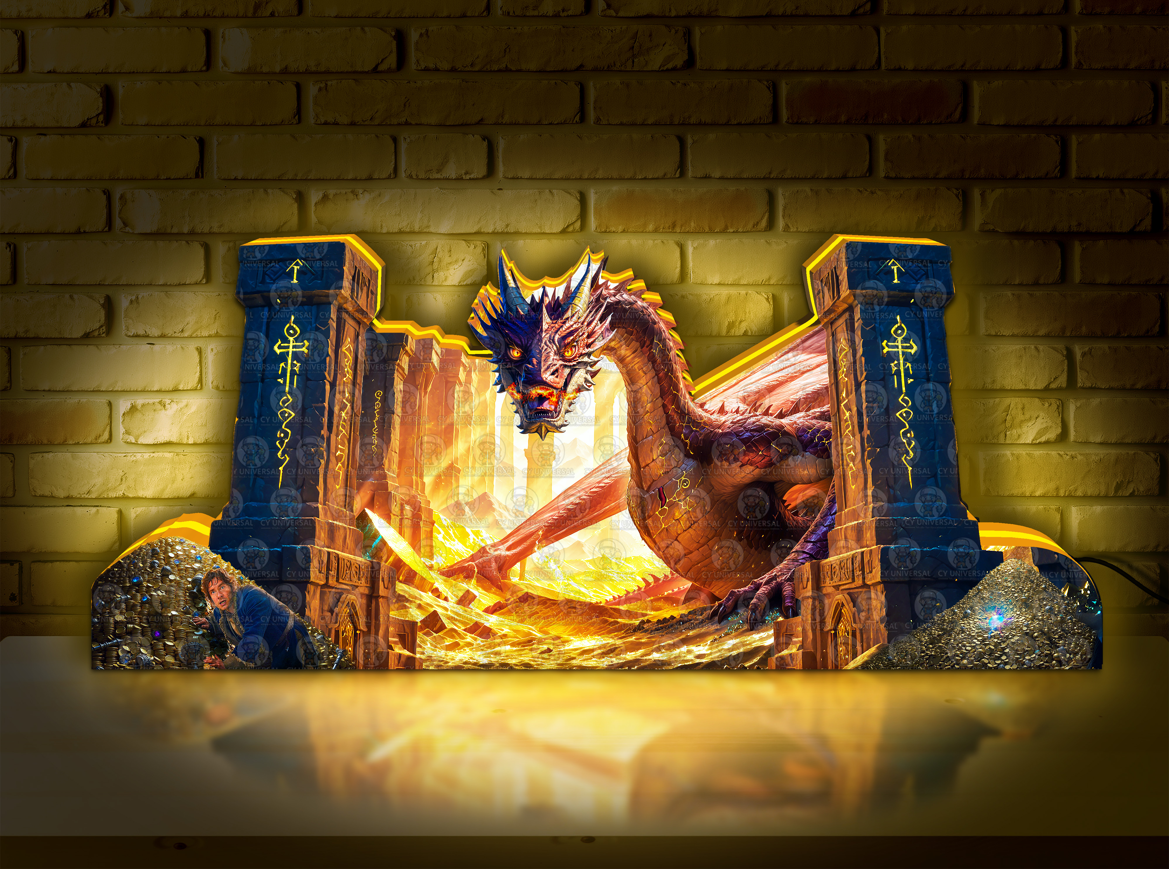 🐉 The Hobbit: Smaug’s Lair – Pinball Topper – a fully custom 3D LED topper