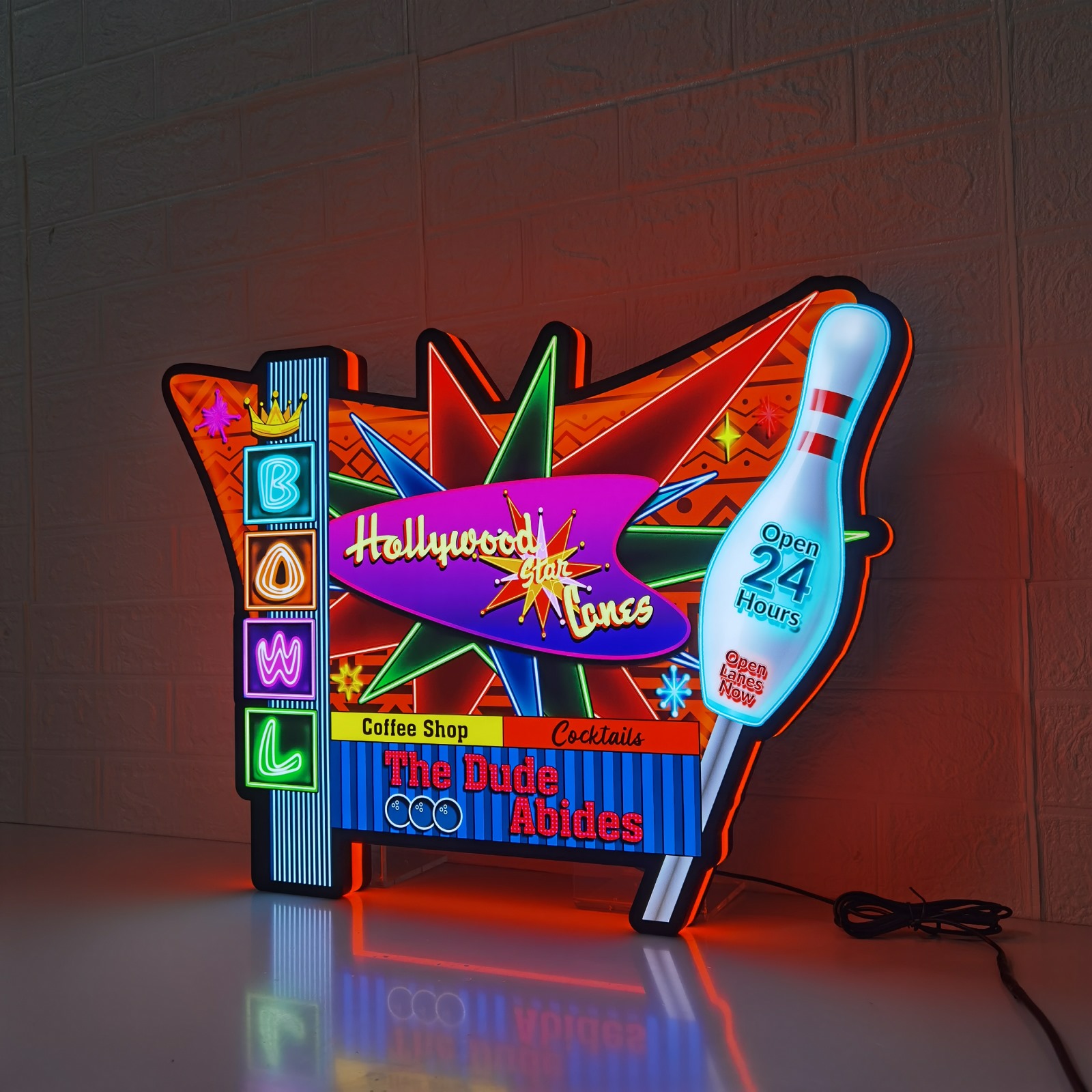 The Big Lebowski – Hollywood Star Lanes Edition – 3D LED Pinball Topper