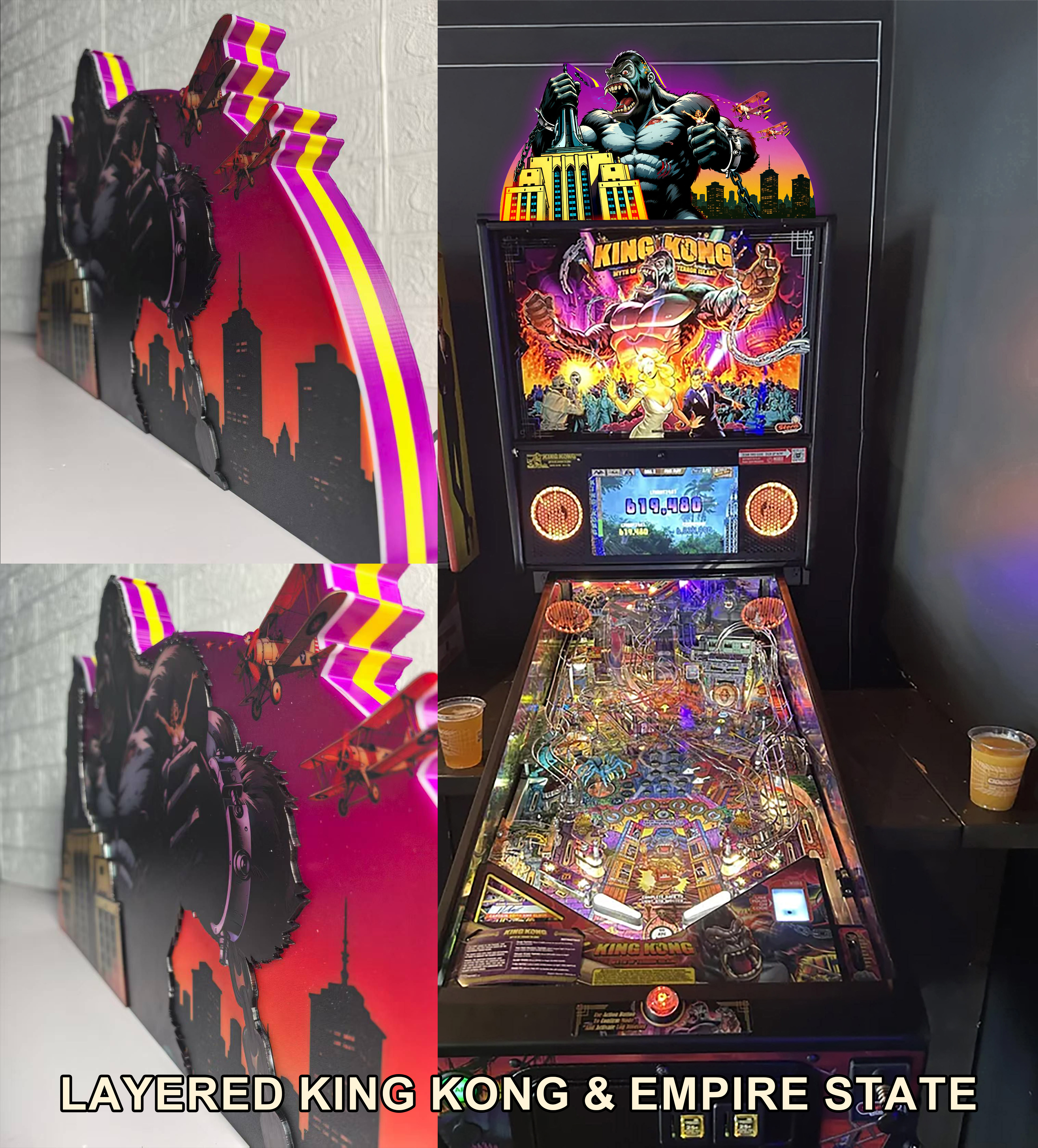 🦍 King Kong: The Last Stand – Pinball Topper – a fully custom 3D LED topper