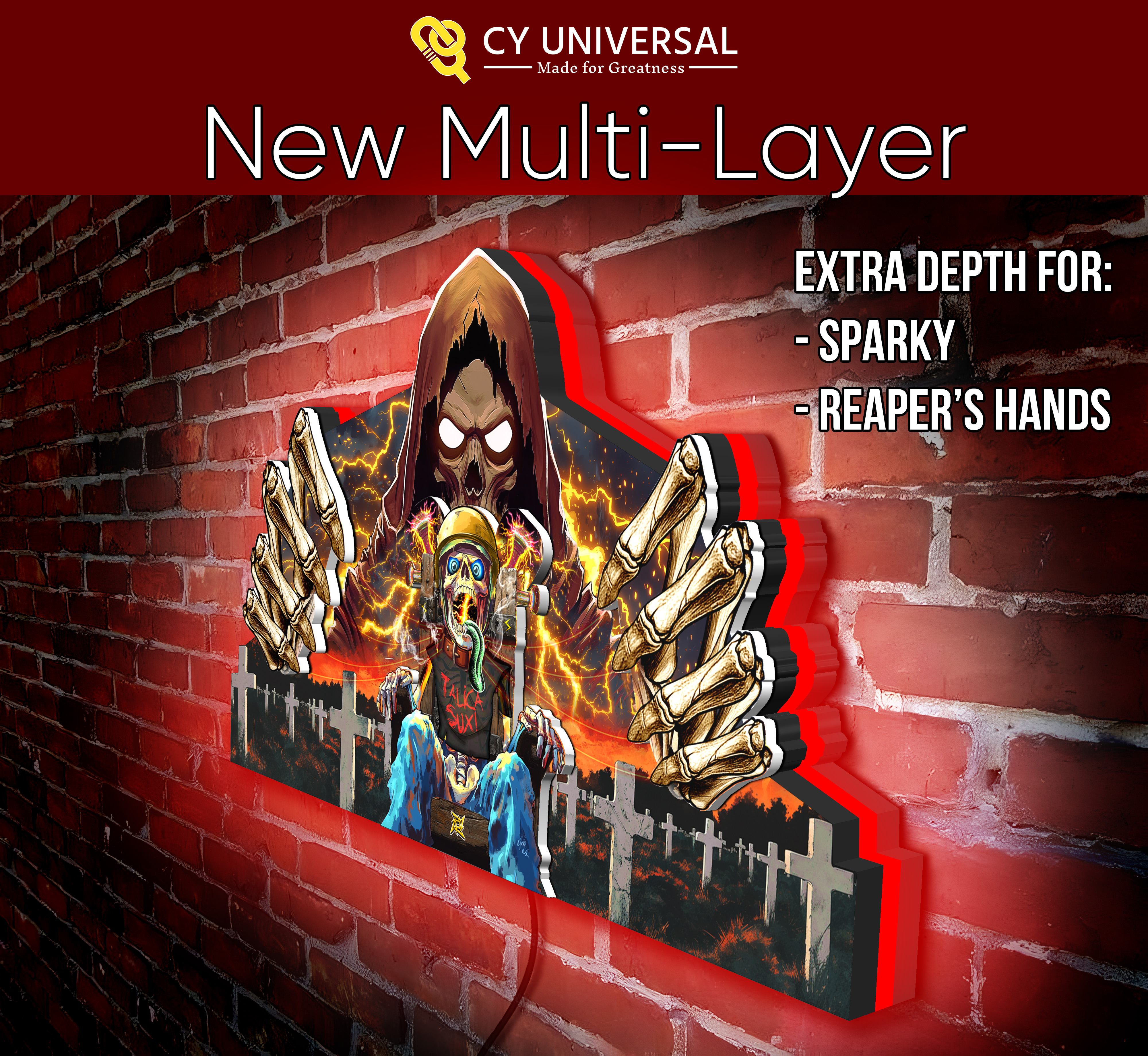 Metallica Remastered Pinball Topper: Remaster of Shock - Dimmer - LED Lightbox