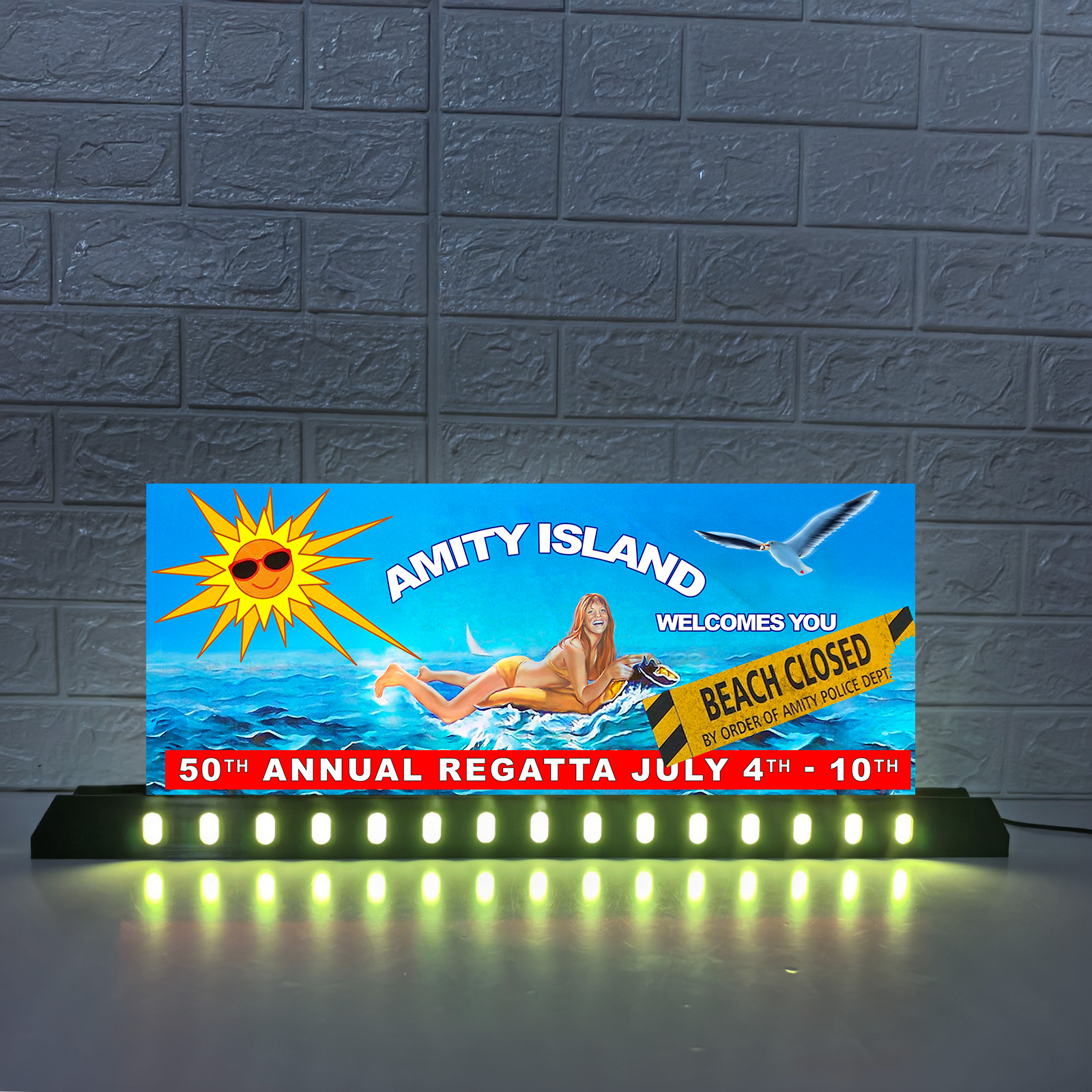 JAWS: Amity Island Beach Closed - Expression Topper with Sound-Reactive RGB Base