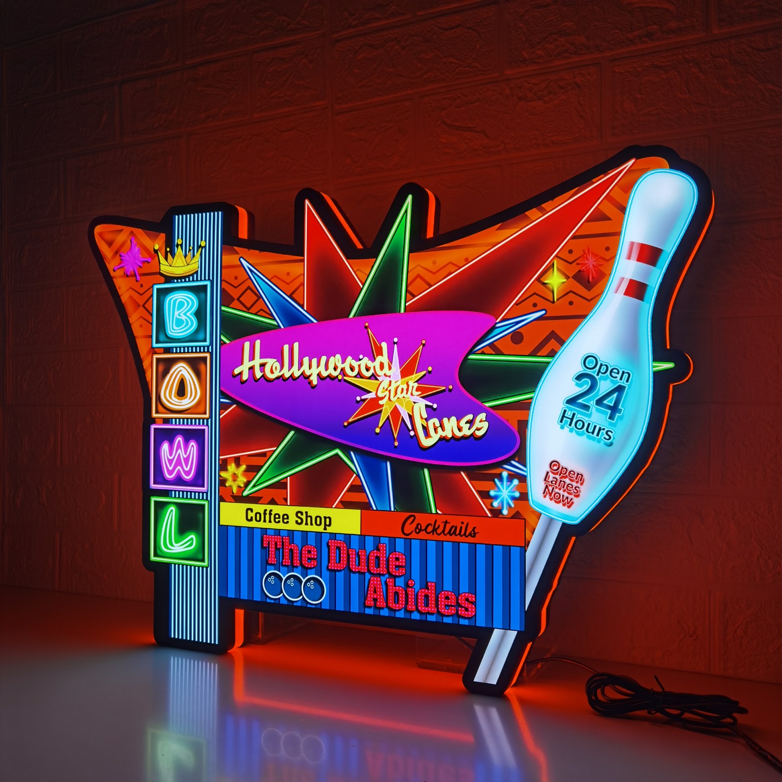 The Big Lebowski – Hollywood Star Lanes Edition – 3D LED Pinball Topper