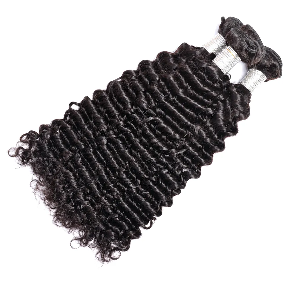 16-30 inches Small deep wave Premium Super Virgin Hair  300g Weft Bundles