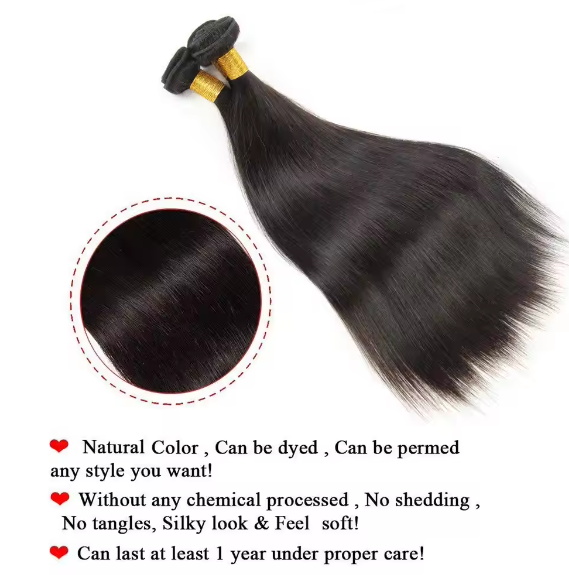   60 Pcs Straight Brazilian Hair Extensions (12"-30")  CAN MIX STYLES