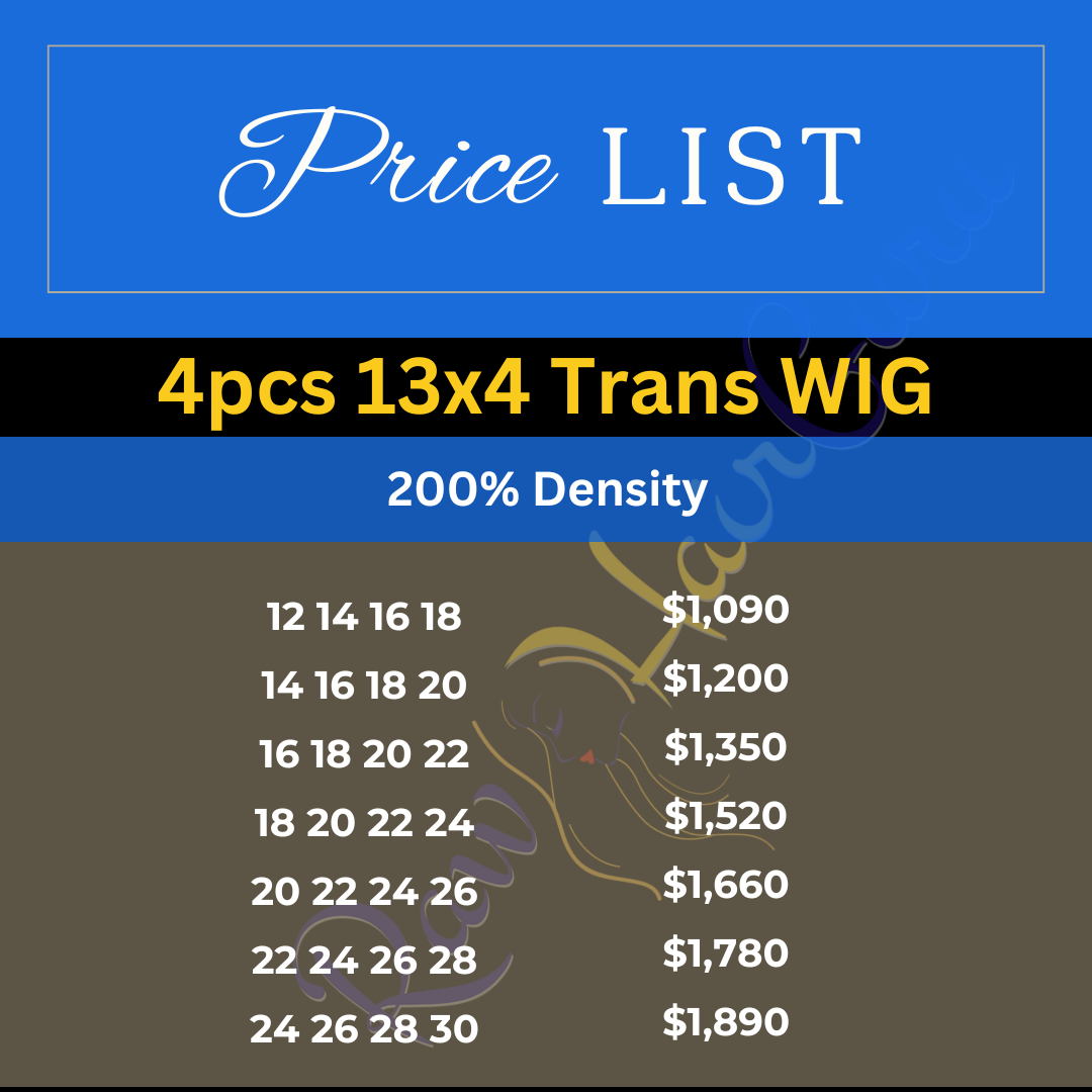 4pcs Premium 13x4 Trans Virgin Hair Wig - Deals with 200% Density