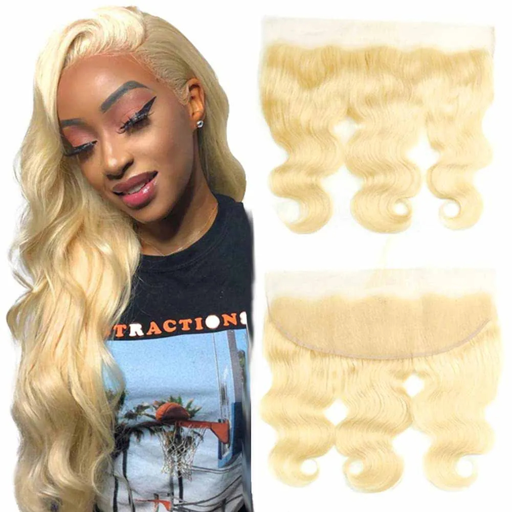 Raw Hair Guru blonde waves Full HD transparent Lace Frontal Virgin Human Hair 13x4  