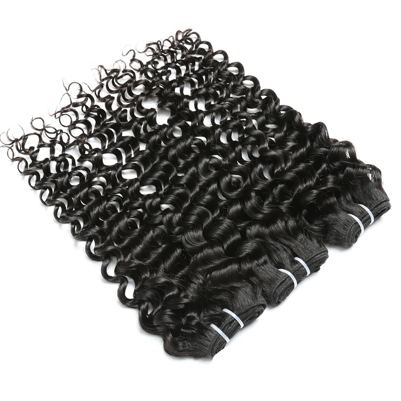  300g  10A  Brazilian human Hair Bundles   deep Wave 12-30 inches