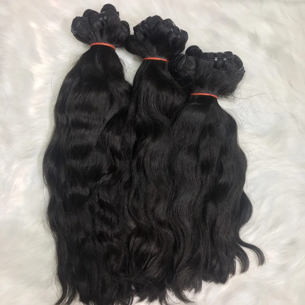 Burmese natural wavy Raw Hair | 100-300g ( weft Bundles) | Exotic Human Hair Extensions