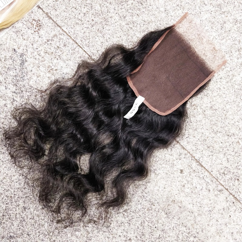 Raw Indian Sea wavy curls Closure HD swiss transparent lace closure