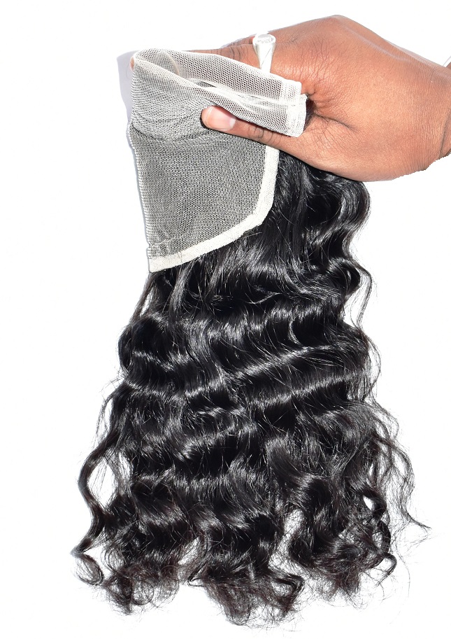 Raw Indian Sea loose wavy Closure HD swiss transparent lace closure