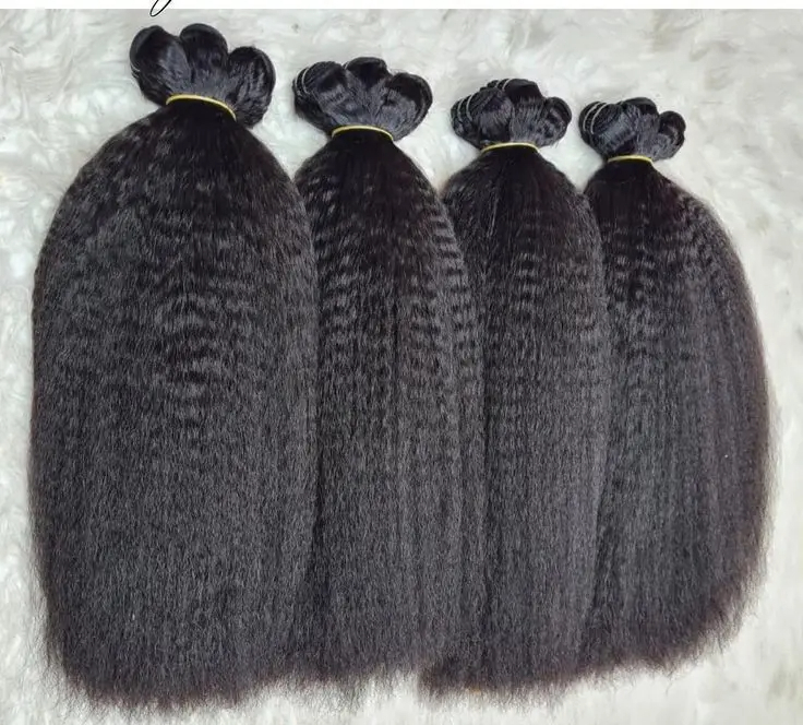 100g Kinky Straight Raw Hair, Blown-Out Texture - Effortlessly blending, natural-looking volume.