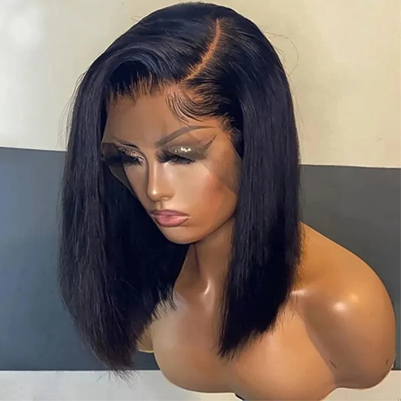 150%   Straight Bob lace Wigs  Brazilian virgin Hair 13x4