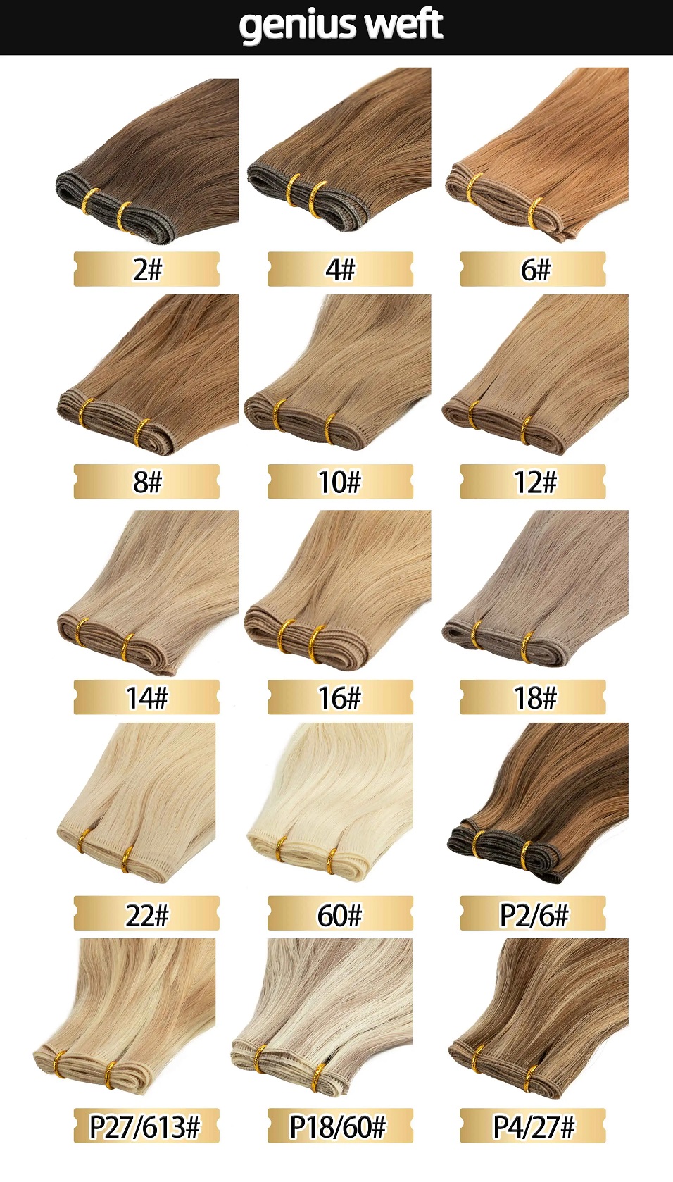 20-60G Raw Hair Guru's Swedish Remy Genius Weft hair extensions 