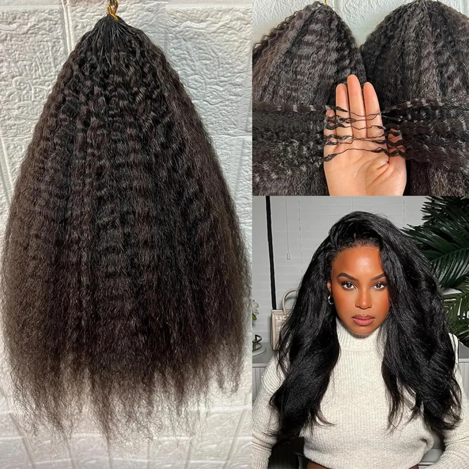 Kinky straight Crochet Human Hair Extensions  