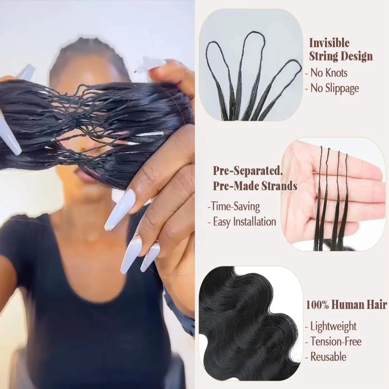 Kinky Curly Human Hair Extensions