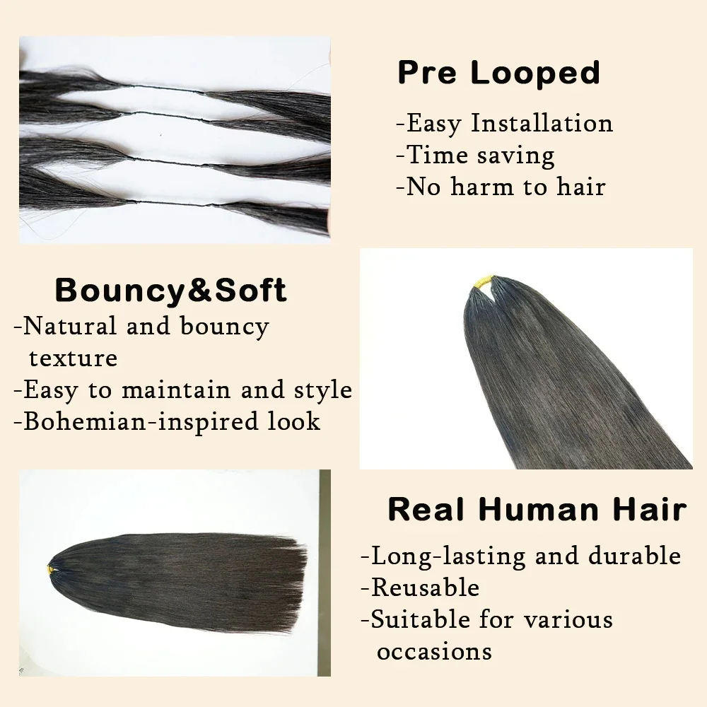 Yaki Straight Crochet Human Hair Extensions  