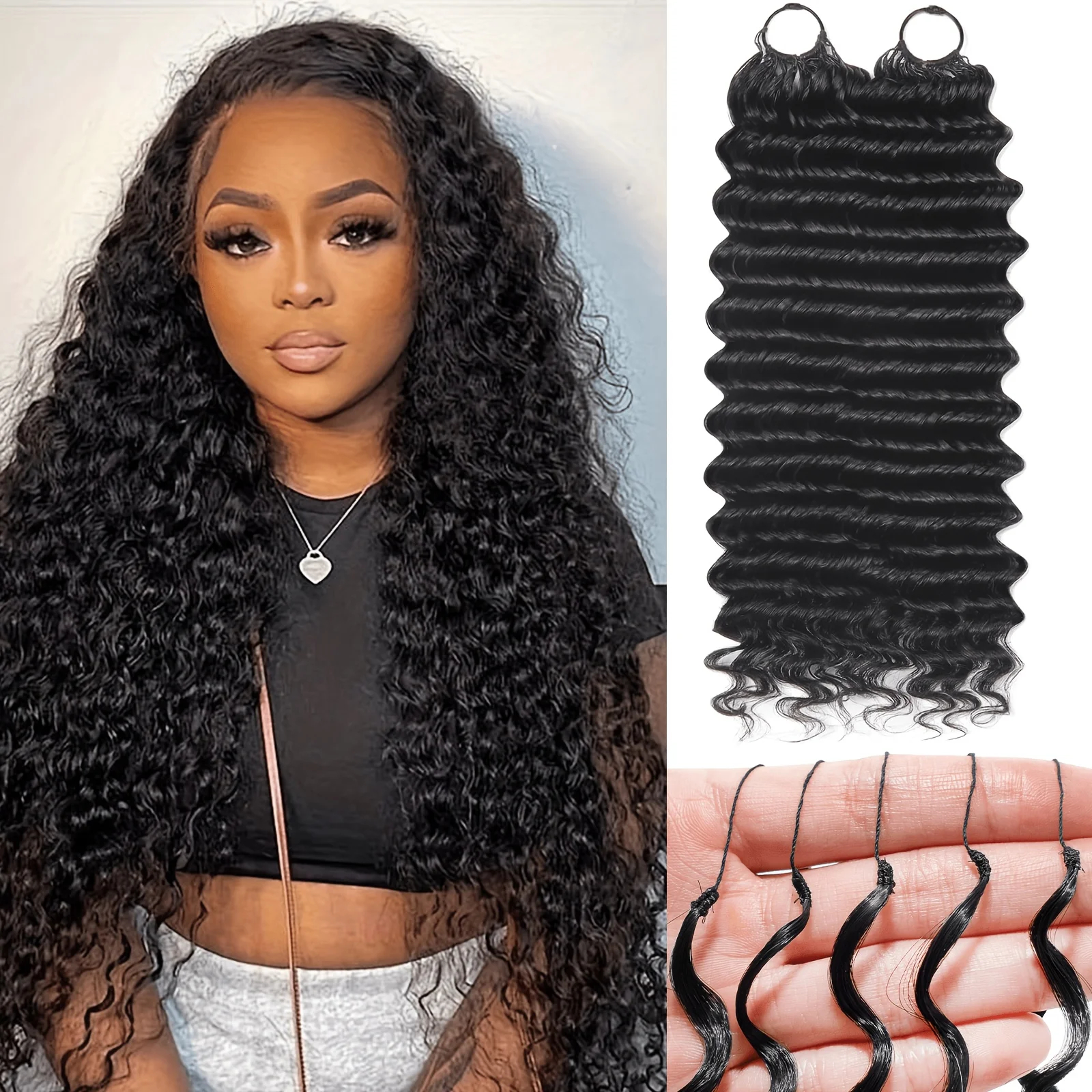 Deep Wave Crochet Human Hair Extensions