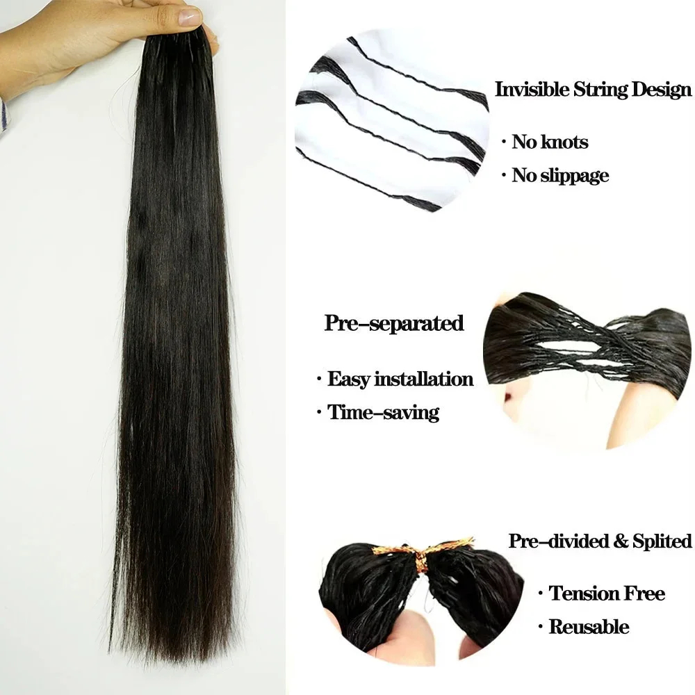Yaki Straight Crochet Human Hair Extensions  