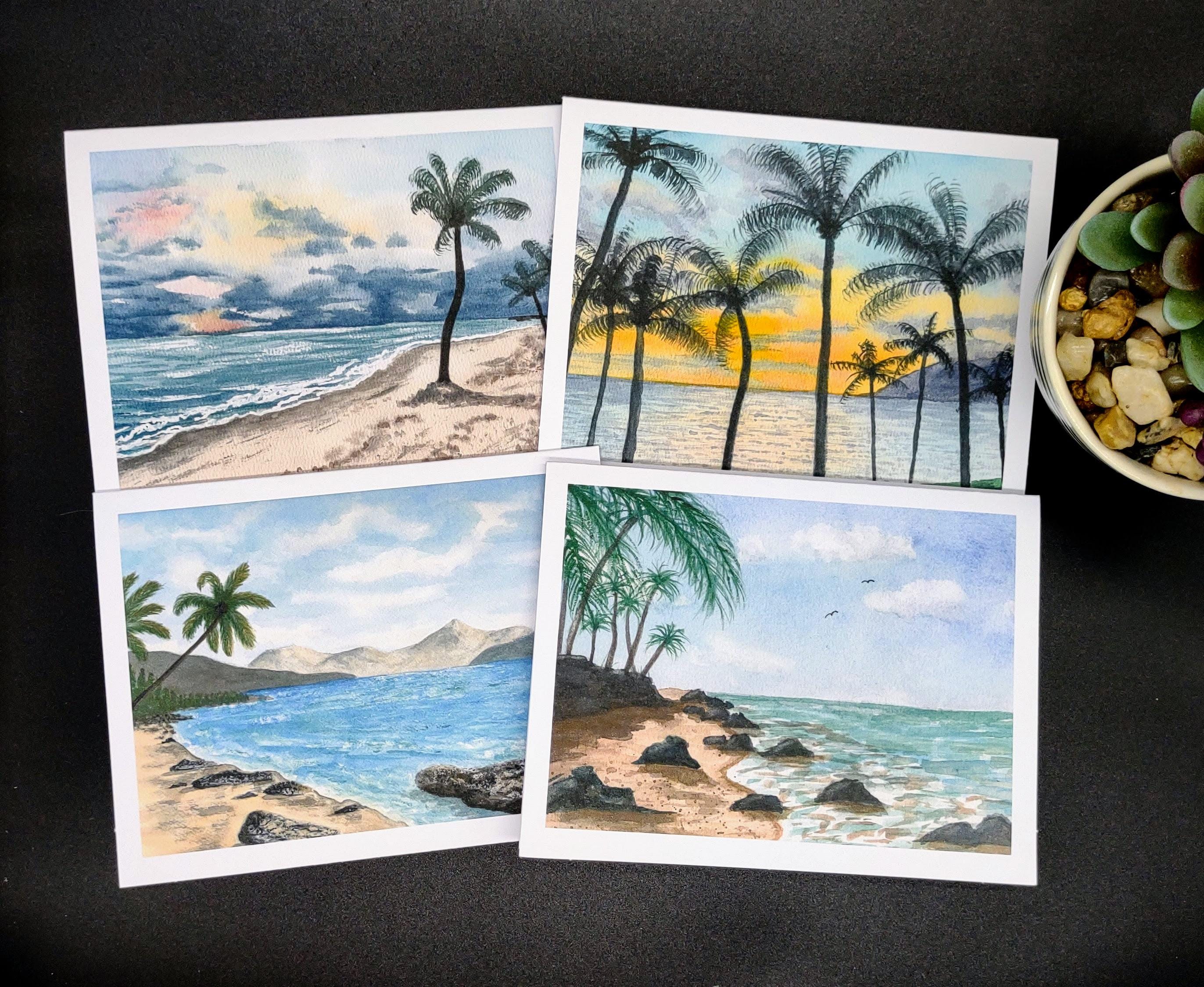 Tropical Beach Note Cards