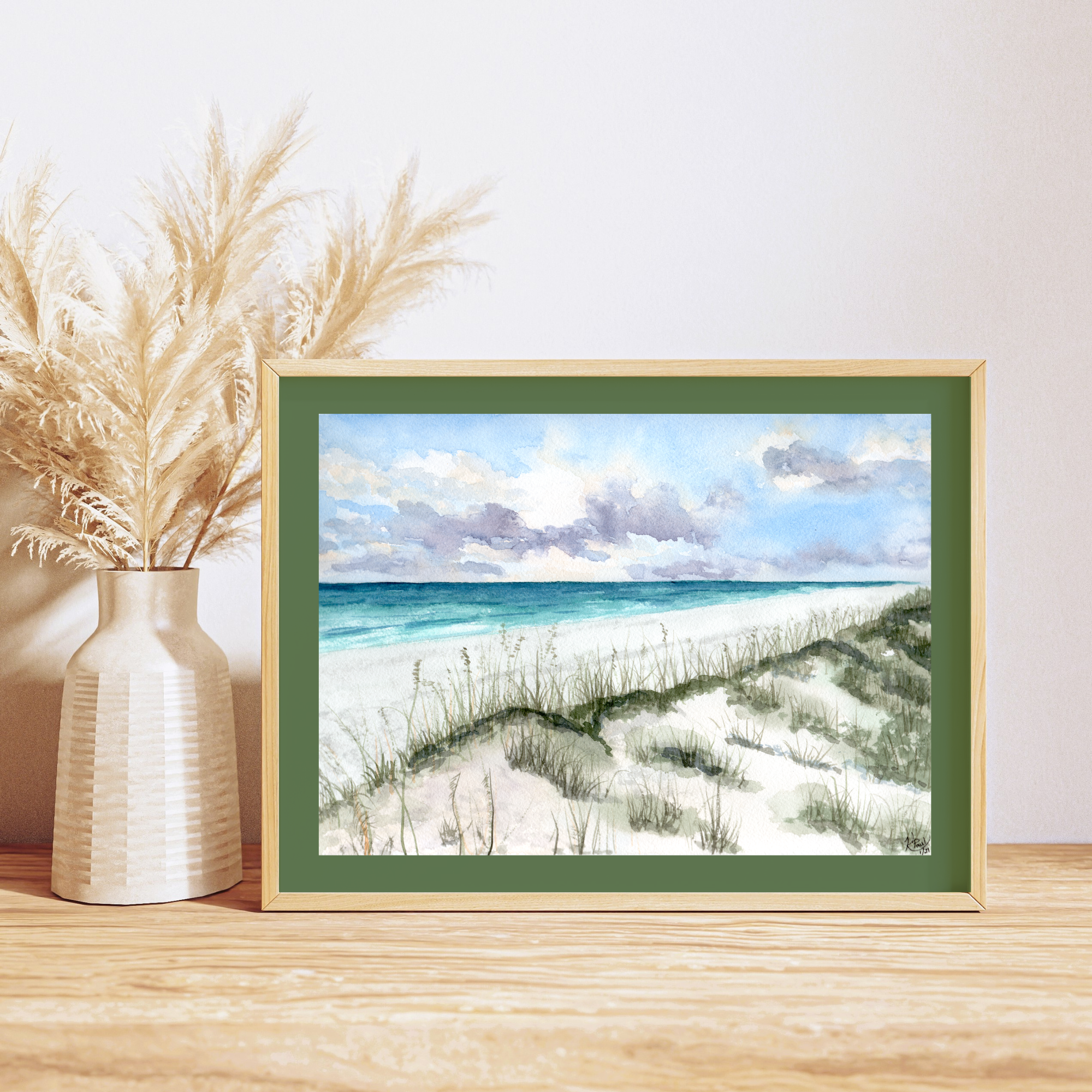 Coastal Dune Watercolor Print