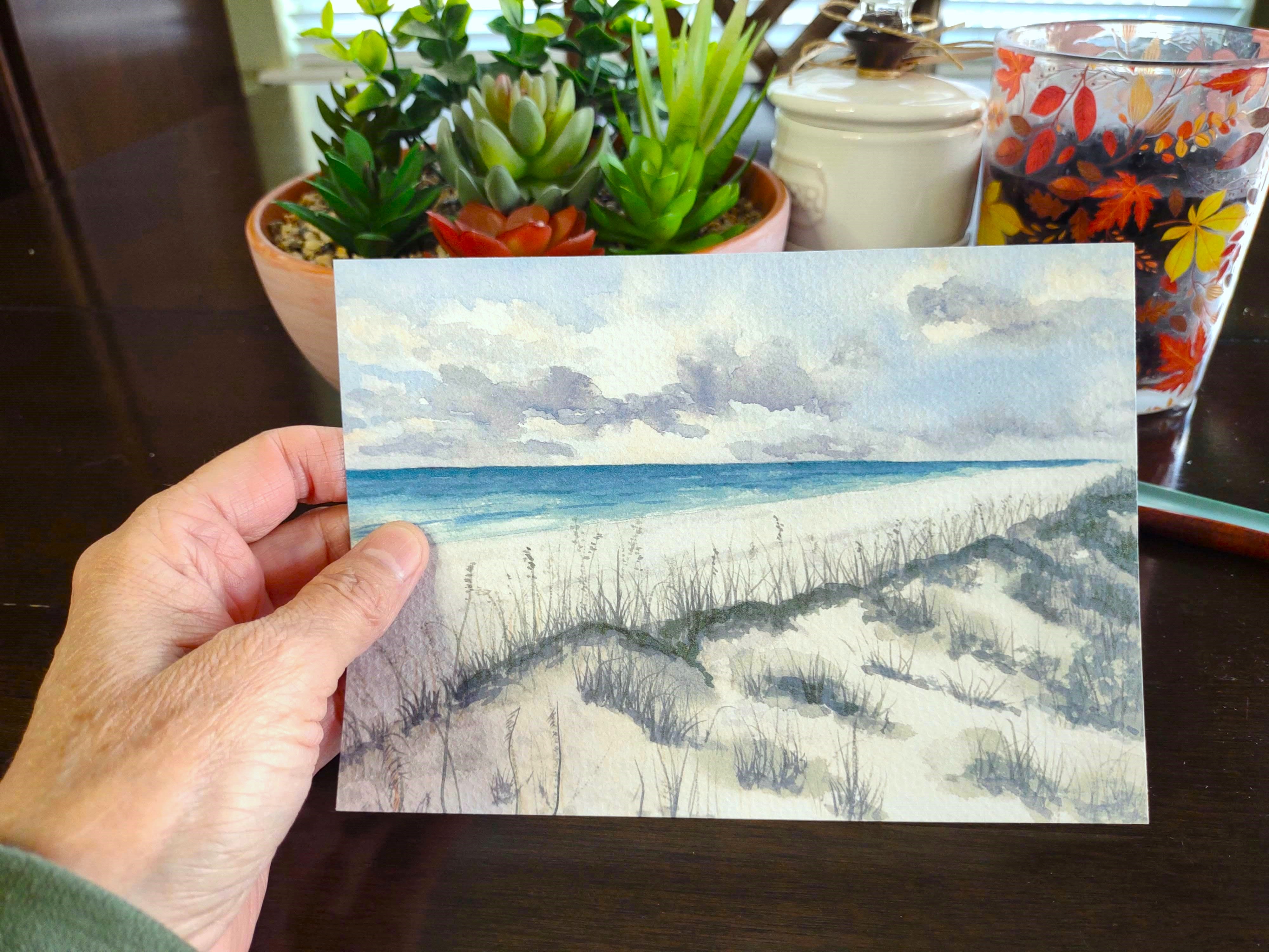 Coastal Dune Watercolor Print