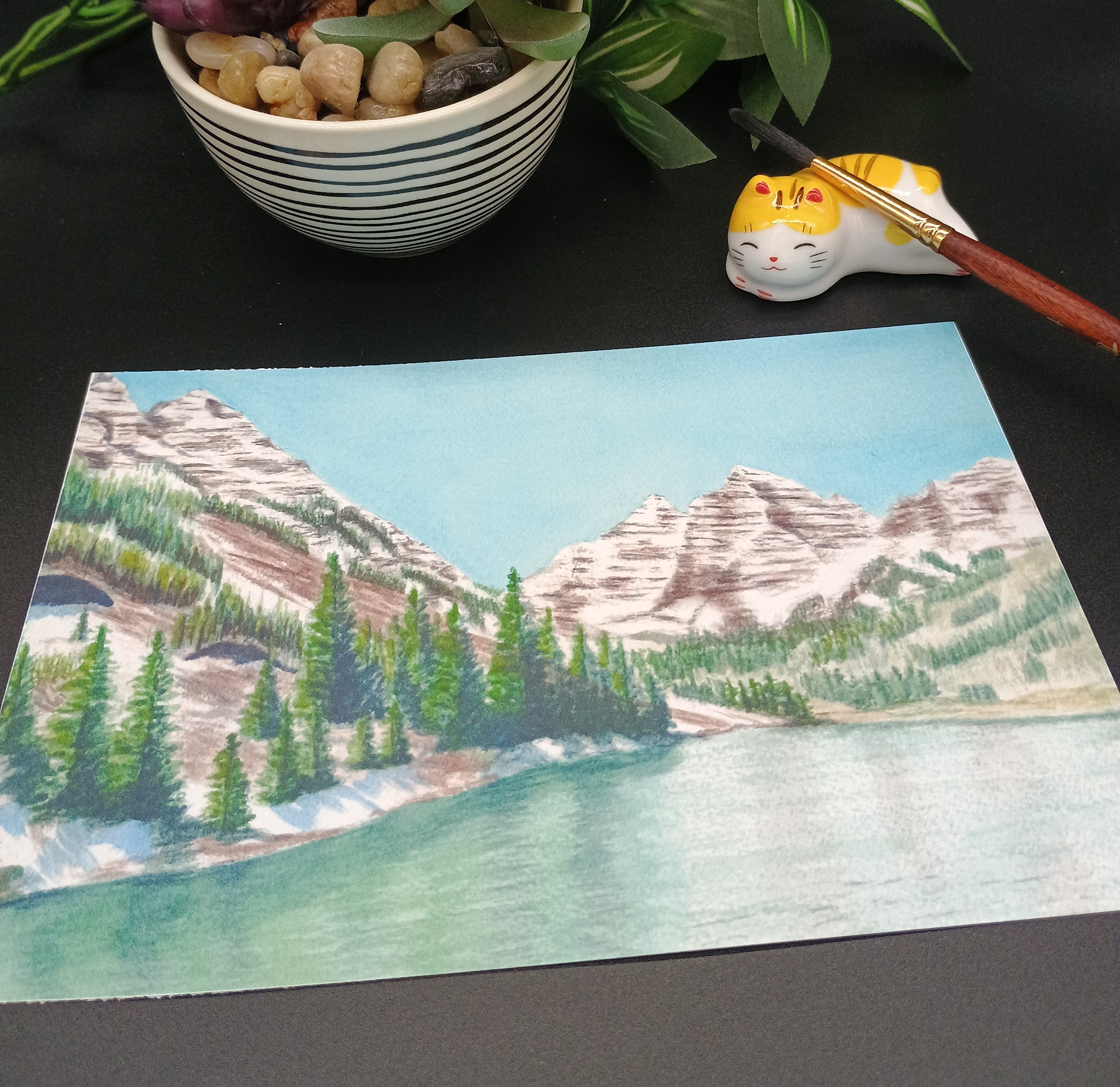 Mountain Lake Landscape Art Print; Colorado's Maroon Bells